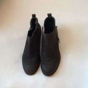 Brown leather ankle boots